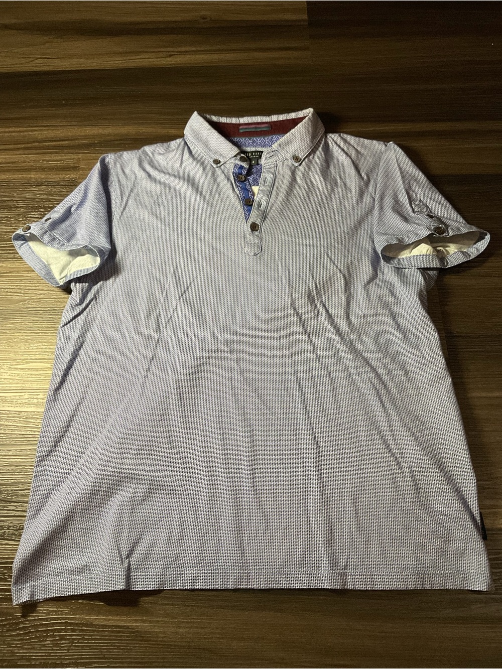 Ted Baker Light Blue Micro-Pattern Polo Men’s Size 3